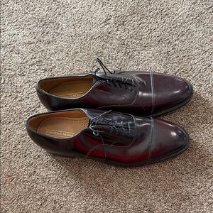 Johnston & Murphy Men's Cap-Toe Oxford in Dark Burgundy/Brown